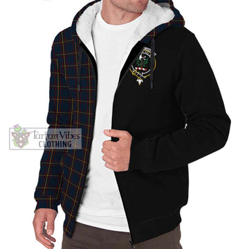 MacLaine of Lochbuie Hunting Tartan Sherpa Hoodie with Family Crest and Half Of Me Style