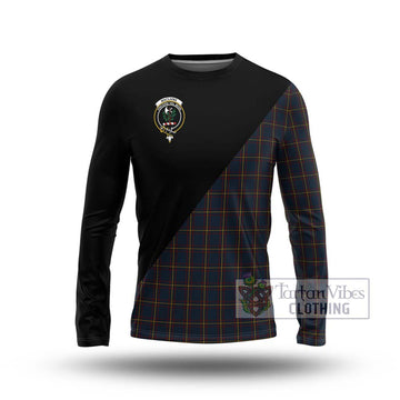 MacLaine of Lochbuie Hunting Tartan Long Sleeve T-Shirt with Family Crest and Military Logo Style