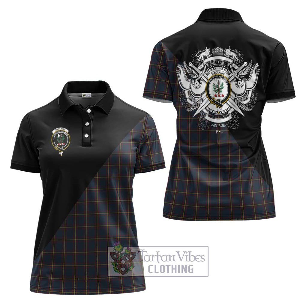 MacLaine of Lochbuie Hunting Tartan Women's Polo Shirt with Family Crest and Military Logo Style Women - Tartanvibesclothing Shop