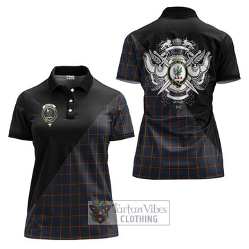 MacLaine of Lochbuie Hunting Tartan Women's Polo Shirt with Family Crest and Military Logo Style