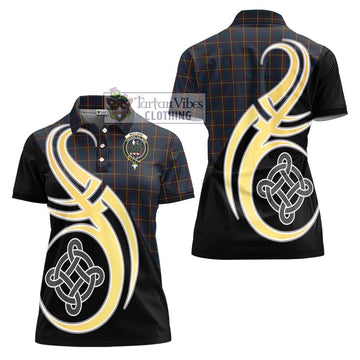 MacLaine of Lochbuie Hunting Tartan Women's Polo Shirt with Family Crest and Celtic Symbol Style