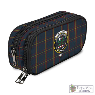 MacLaine of Lochbuie Hunting Tartan Pen and Pencil Case with Family Crest