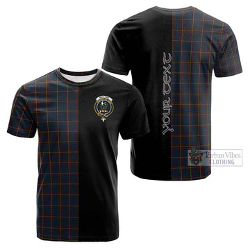 MacLaine of Lochbuie Hunting Tartan Cotton T-shirt with Family Crest and Half Of Me Style