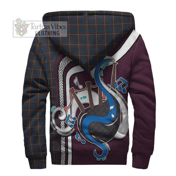 MacLaine of Lochbuie Hunting Tartan Sherpa Hoodie with Epic Bagpipe Style