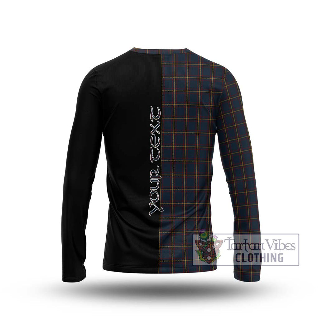 MacLaine of Lochbuie Hunting Tartan Long Sleeve T-Shirt with Family Crest and Half Of Me Style - Tartanvibesclothing Shop