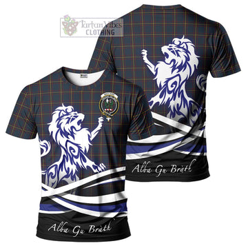 MacLaine of Lochbuie Hunting Tartan Cotton T-shirt with Alba Gu Brath Regal Lion Emblem