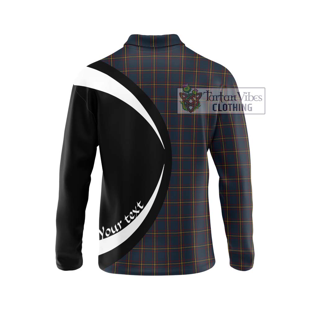 MacLaine of Lochbuie Hunting Tartan Long Sleeve Polo Shirt with Family Crest Circle Style - Tartan Vibes Clothing