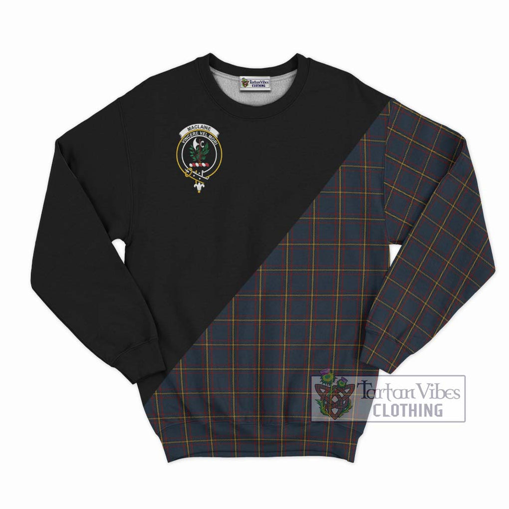 MacLaine of Lochbuie Hunting Tartan Sweatshirt with Family Crest and Military Logo Style - Tartanvibesclothing Shop