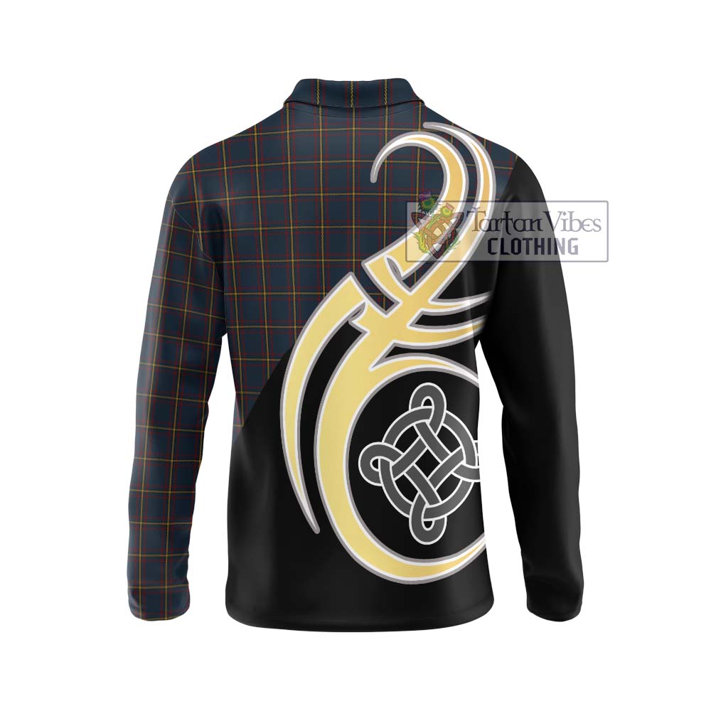 MacLaine of Lochbuie Hunting Tartan Long Sleeve Polo Shirt with Family Crest and Celtic Symbol Style - Tartan Vibes Clothing