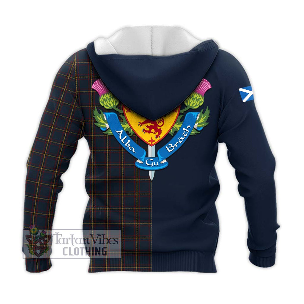 Tartan Vibes Clothing MacLaine of Lochbuie Hunting Tartan Knitted Hoodie with Scottish Lion Royal Arm Half Style