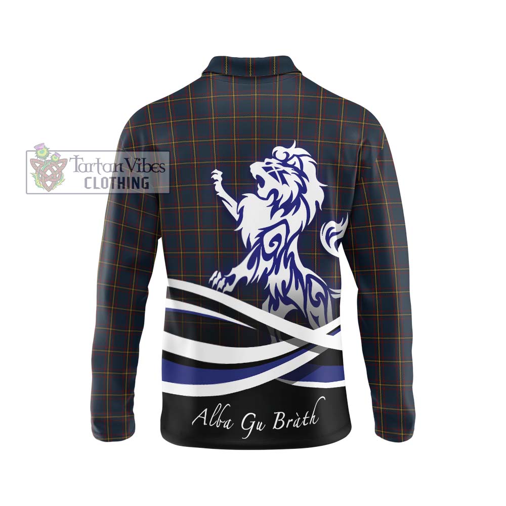 MacLaine of Lochbuie Hunting Tartan Long Sleeve Polo Shirt with Alba Gu Brath Regal Lion Emblem - Tartanvibesclothing Shop