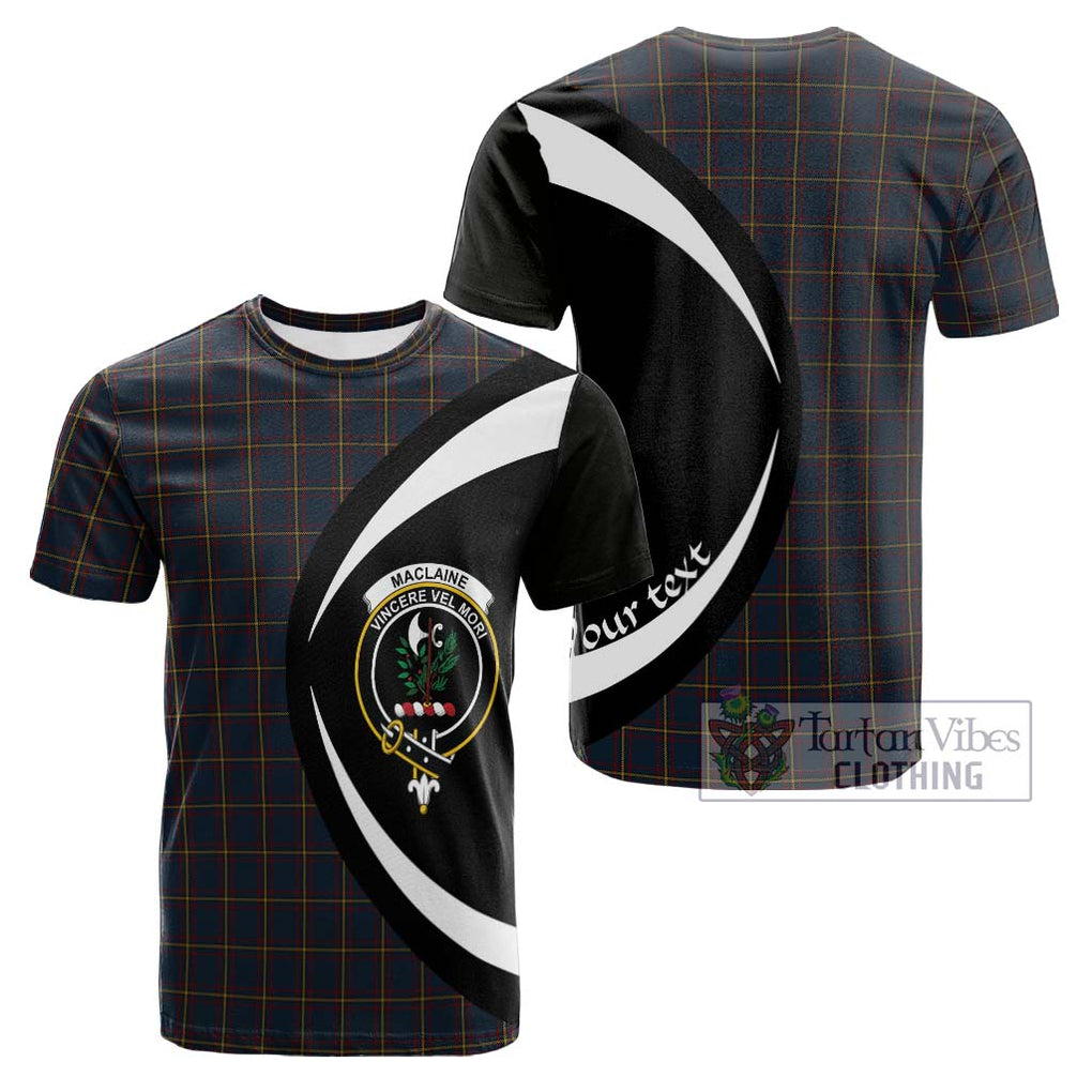 Tartan Vibes Clothing MacLaine of Lochbuie Hunting Tartan Cotton T-shirt with Family Crest Circle Style