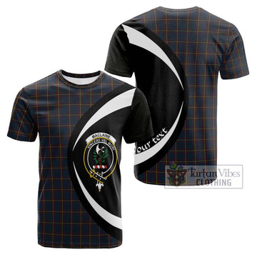 MacLaine of Lochbuie Hunting Tartan Cotton T-shirt with Family Crest Circle Style