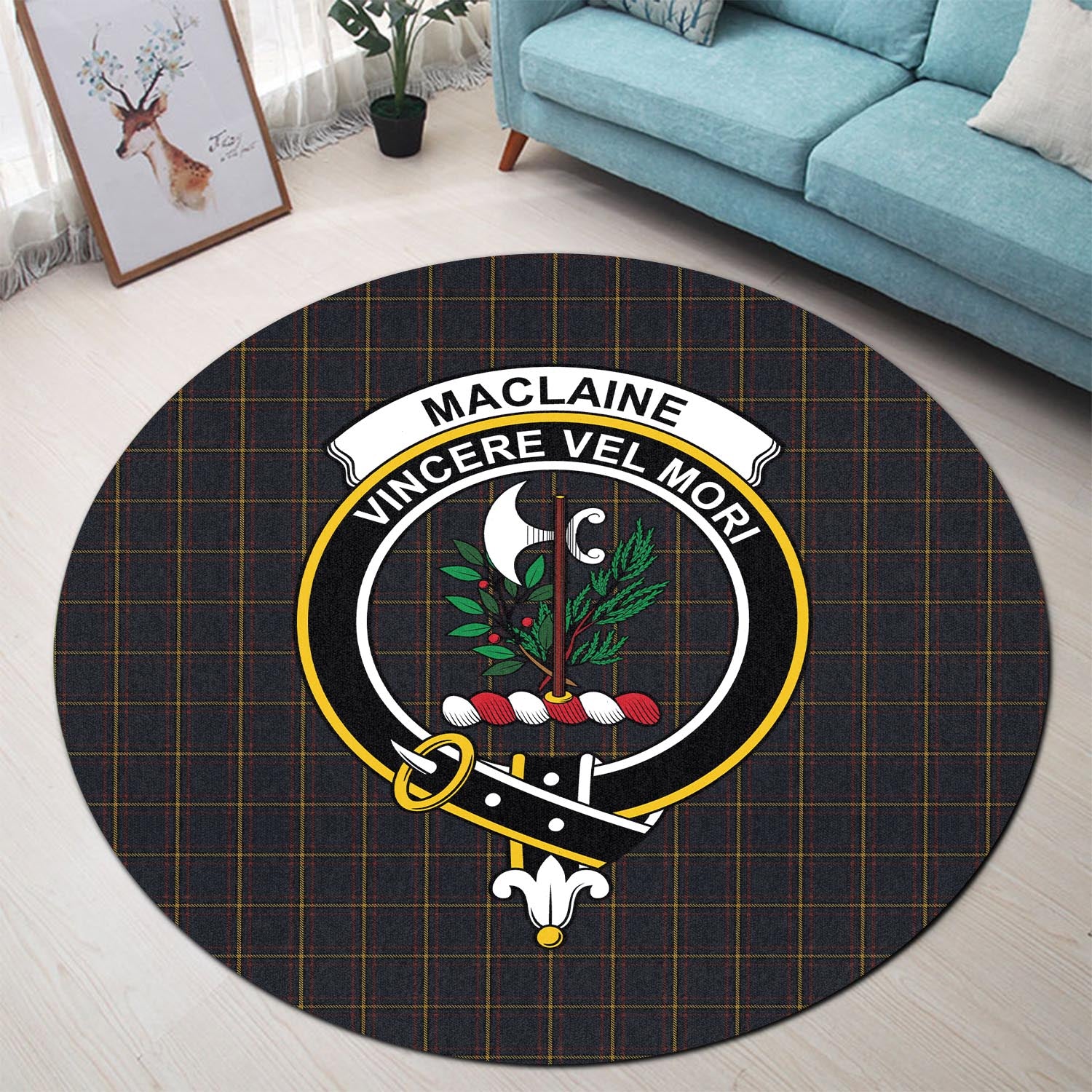 maclaine-of-lochbuie-hunting-tartan-round-rug-with-family-crest