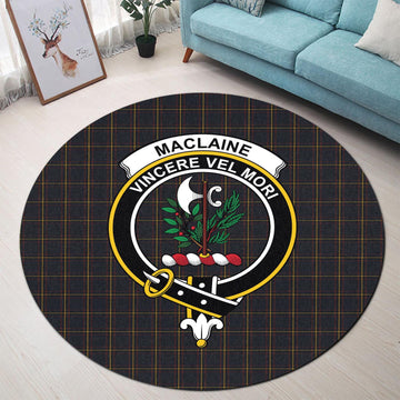 MacLaine of Lochbuie Hunting Tartan Round Rug with Family Crest