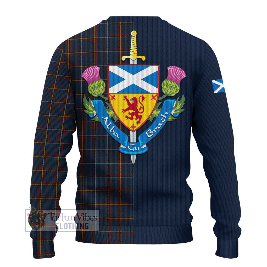 Tartan Vibes Clothing MacLaine of Lochbuie Hunting Tartan Knitted Sweater with Scottish Lion Royal Arm Half Style