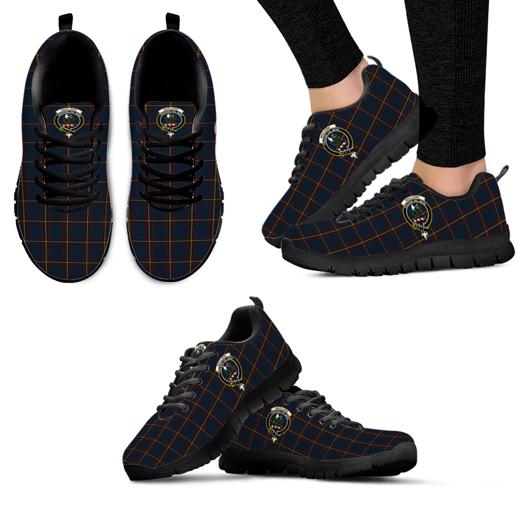 MacLaine of Lochbuie Hunting Tartan Sneakers with Family Crest - Tartan Vibes Clothing