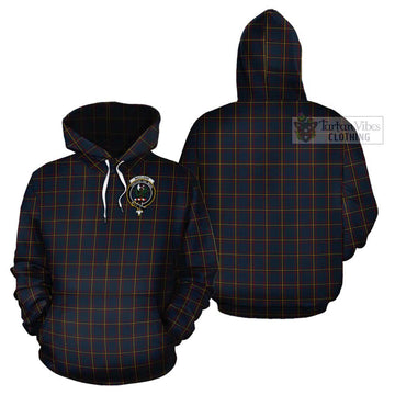 MacLaine of Lochbuie Hunting Tartan Cotton Hoodie with Family Crest