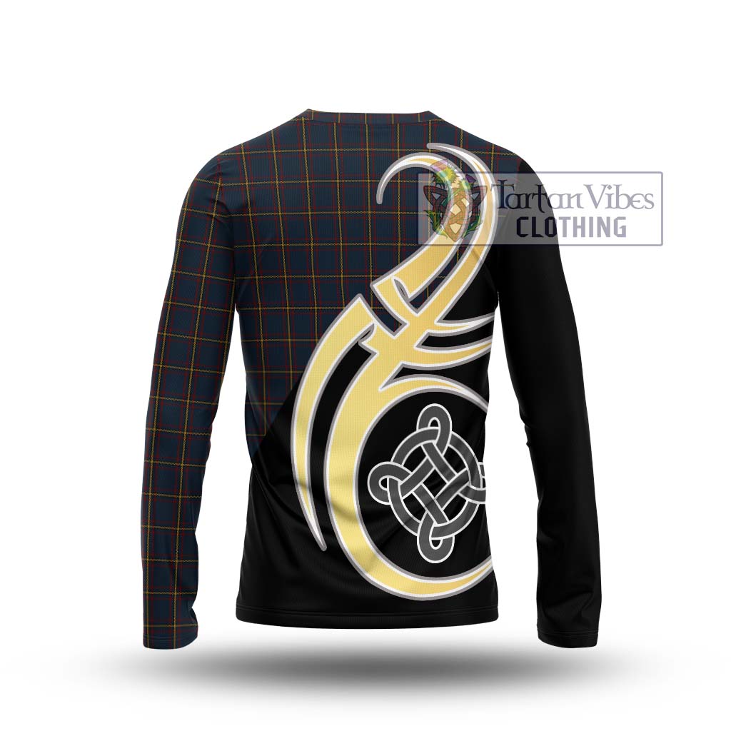 MacLaine of Lochbuie Hunting Tartan Long Sleeve T-Shirt with Family Crest and Celtic Symbol Style - Tartan Vibes Clothing