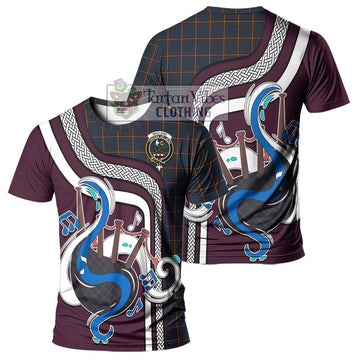 MacLaine of Lochbuie Hunting Tartan T-Shirt with Epic Bagpipe Style