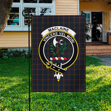 MacLaine of Lochbuie Hunting Tartan Flag with Family Crest