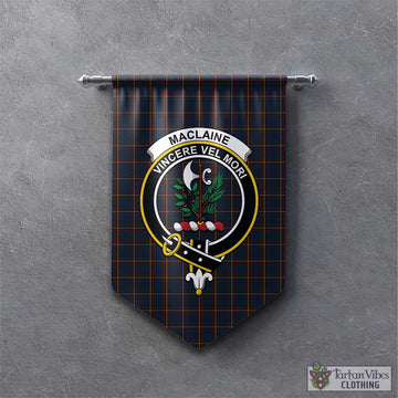 MacLaine of Lochbuie Hunting Tartan Gonfalon, Tartan Banner with Family Crest