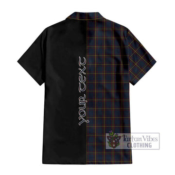 MacLaine of Lochbuie Hunting Tartan Short Sleeve Button Shirt with Family Crest and Half Of Me Style