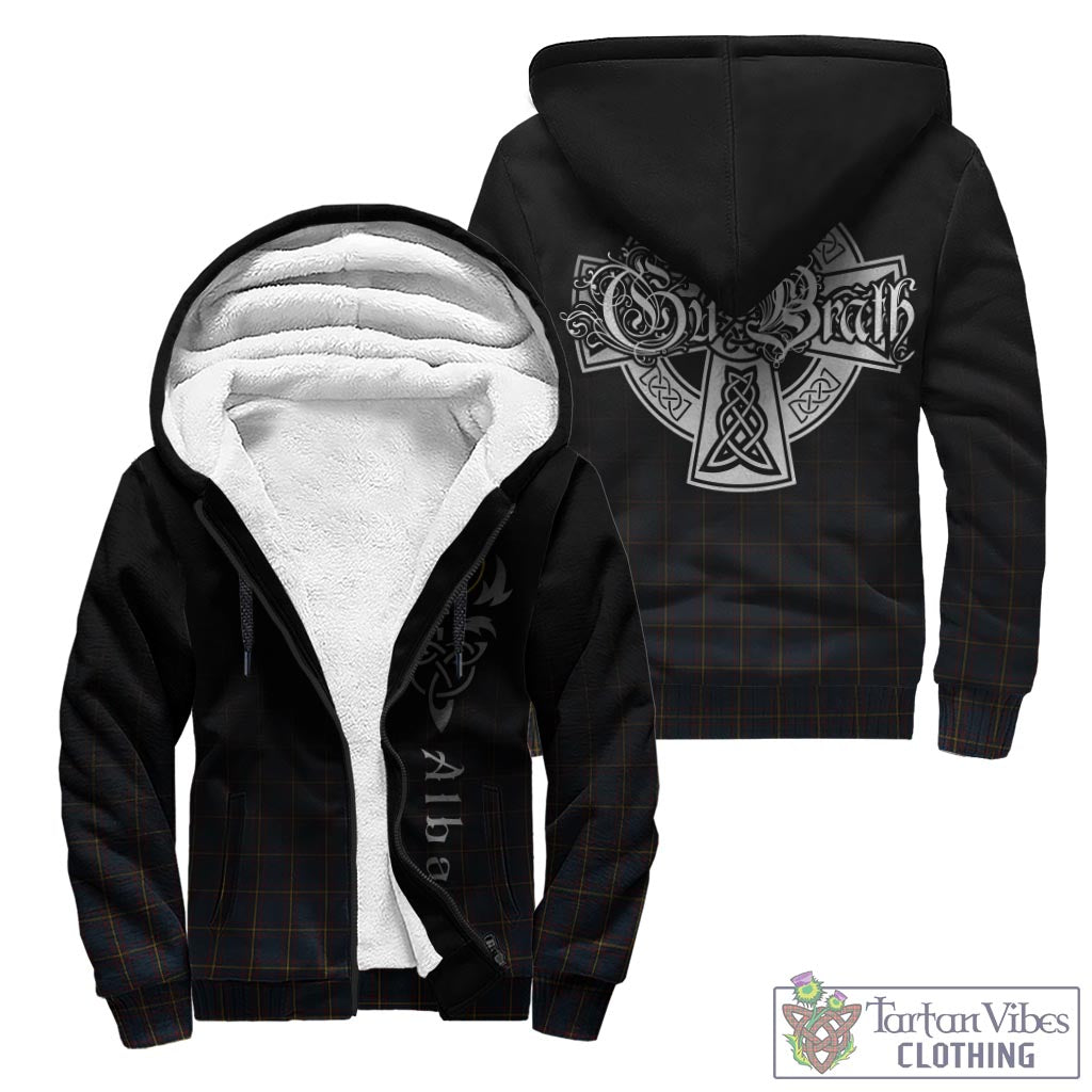 Tartan Vibes Clothing MacLaine of Lochbuie Hunting Tartan Sherpa Hoodie Featuring Alba Gu Brath Family Crest Celtic Inspired