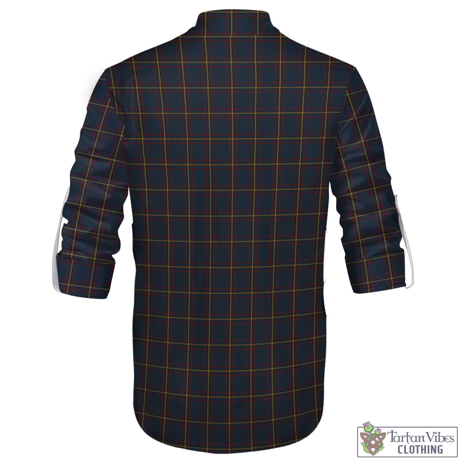 Tartan Vibes Clothing MacLaine of Lochbuie Hunting Tartan Men's Scottish Traditional Jacobite Ghillie Kilt Shirt with Family Crest