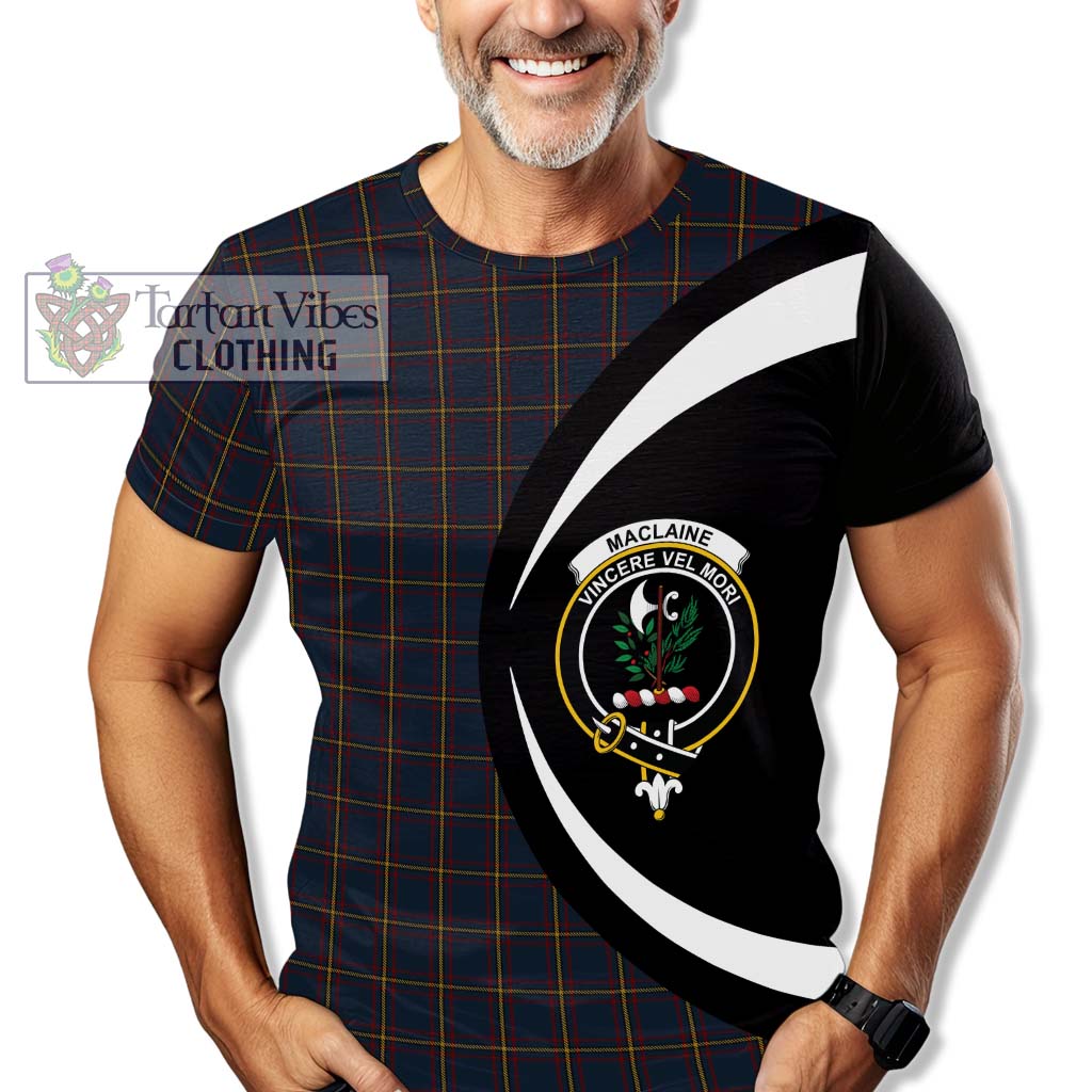 Tartan Vibes Clothing MacLaine of Lochbuie Hunting Tartan T-Shirt with Family Crest Circle Style