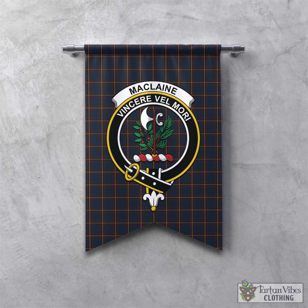 Tartan Vibes Clothing MacLaine of Lochbuie Hunting Tartan Gonfalon, Tartan Banner with Family Crest