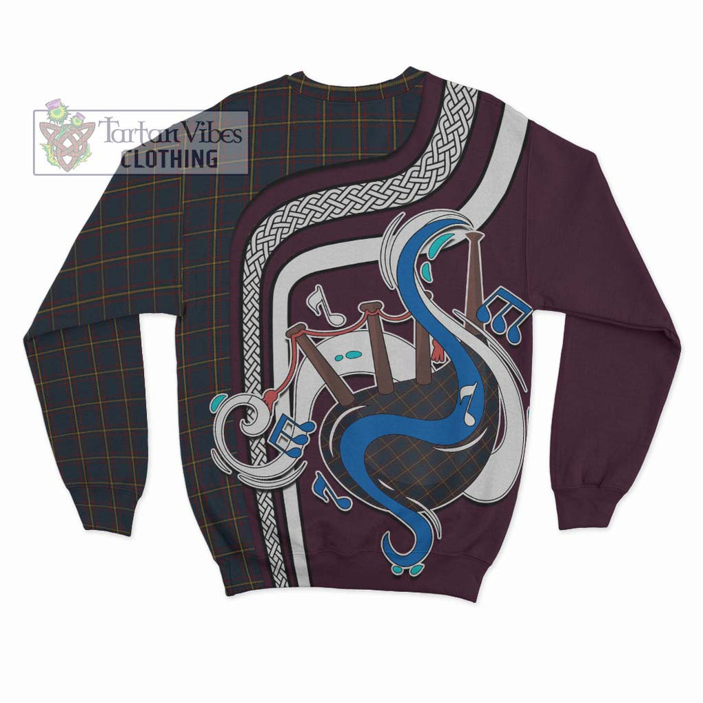 Tartan Vibes Clothing MacLaine of Lochbuie Hunting Tartan Sweatshirt with Epic Bagpipe Style