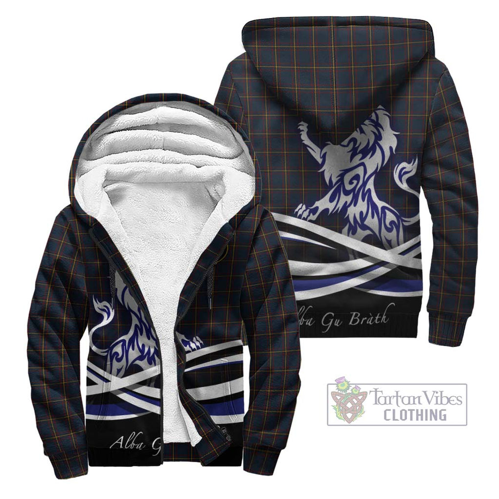 MacLaine of Lochbuie Hunting Tartan Sherpa Hoodie with Alba Gu Brath Regal Lion Emblem Unisex - Tartanvibesclothing Shop