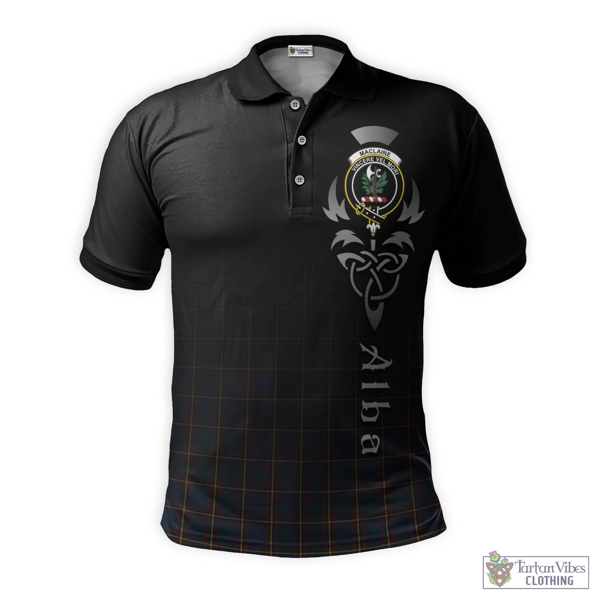 Tartan Vibes Clothing MacLaine of Lochbuie Hunting Tartan Polo Shirt Featuring Alba Gu Brath Family Crest Celtic Inspired