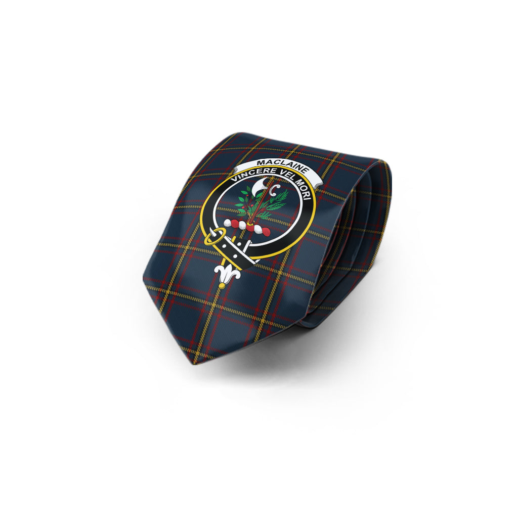 MacLaine of Lochbuie Hunting Tartan Classic Necktie with Family Crest - Tartan Vibes Clothing