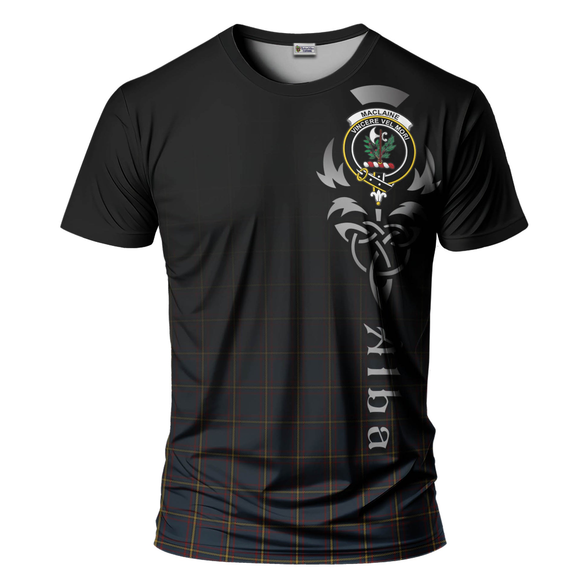 Tartan Vibes Clothing MacLaine of Lochbuie Hunting Tartan T-Shirt Featuring Alba Gu Brath Family Crest Celtic Inspired