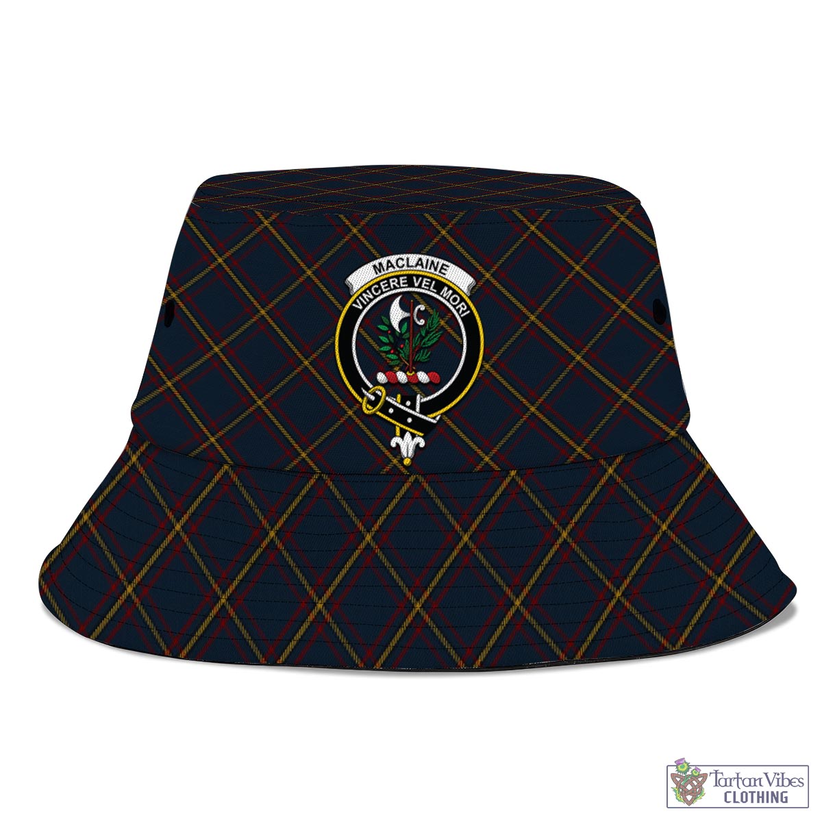 Tartan Vibes Clothing MacLaine of Lochbuie Hunting Tartan Bucket Hat with Family Crest