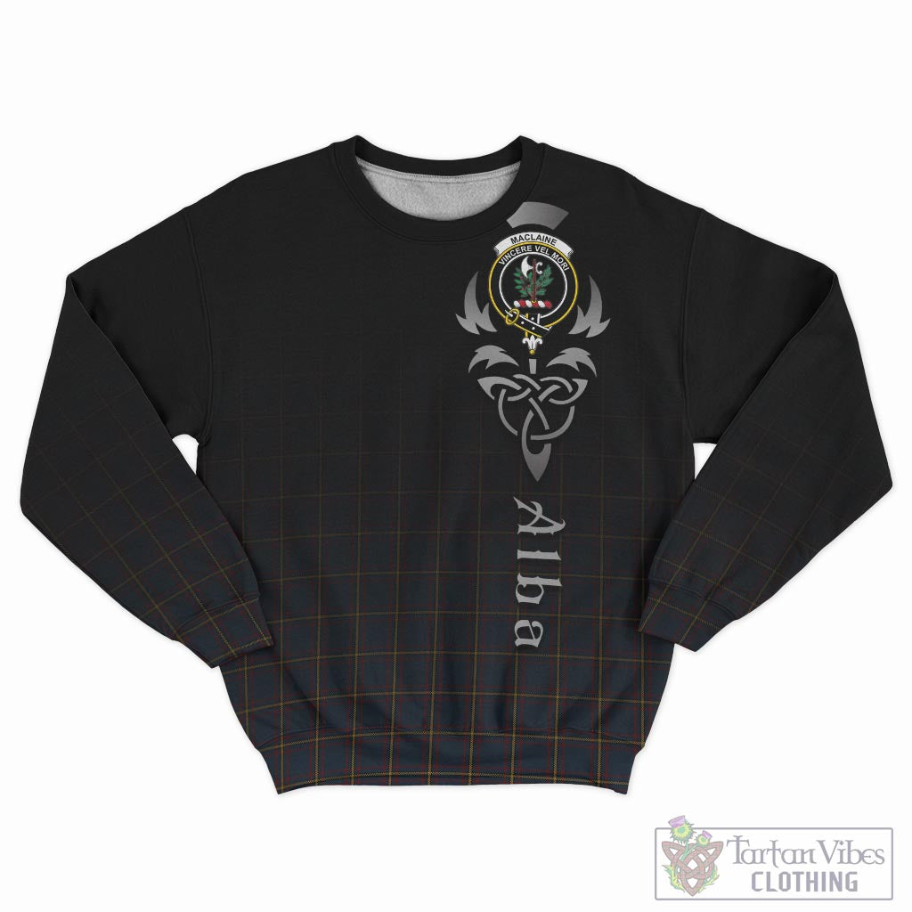 Tartan Vibes Clothing MacLaine of Lochbuie Hunting Tartan Sweatshirt Featuring Alba Gu Brath Family Crest Celtic Inspired