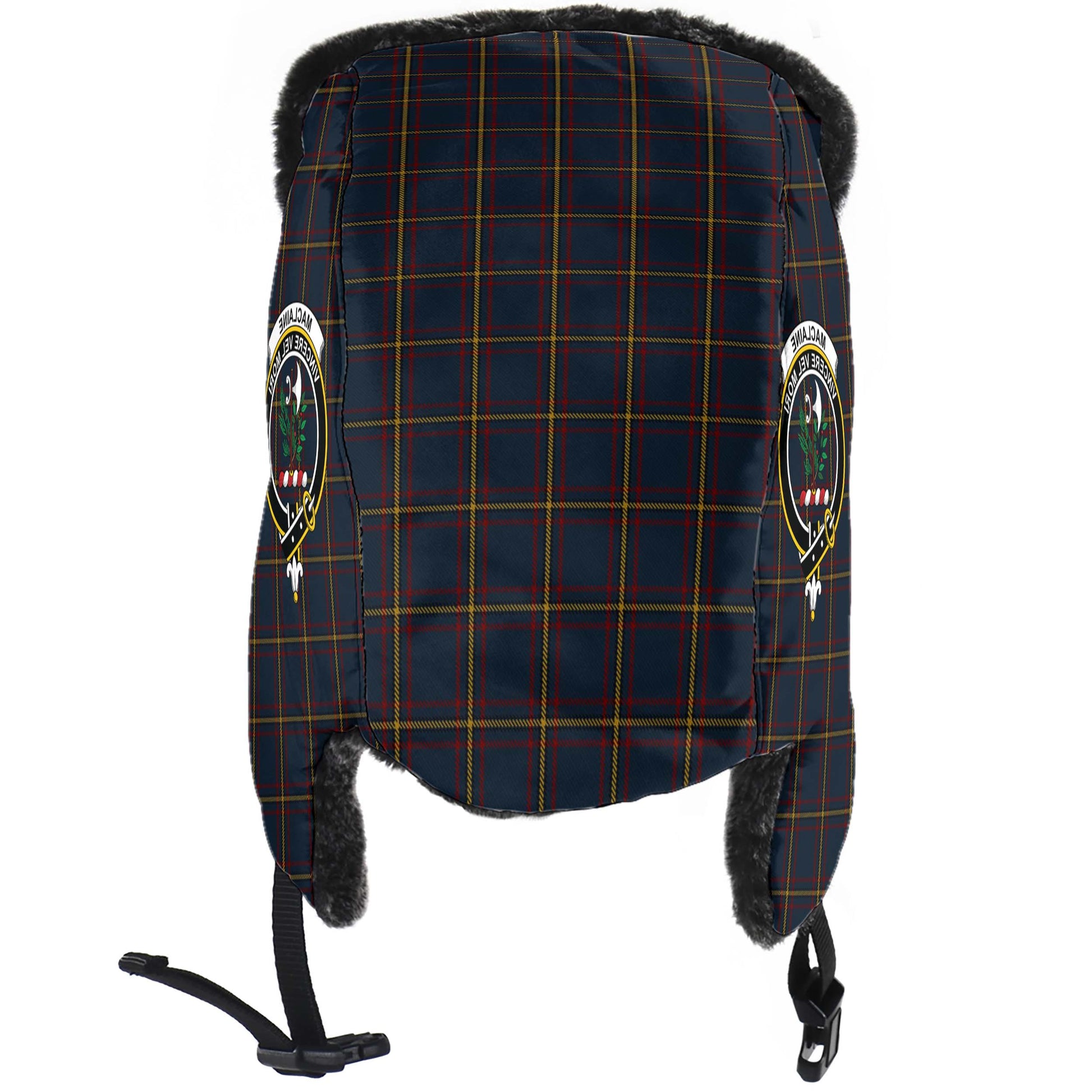 MacLaine of Lochbuie Hunting Tartan Winter Trapper Hat with Family Crest - Tartanvibesclothing