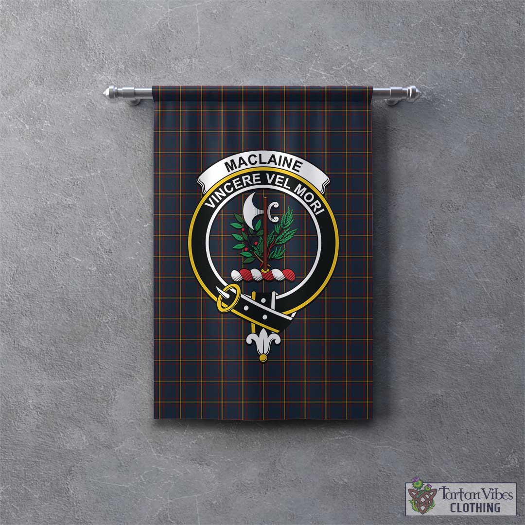 Tartan Vibes Clothing MacLaine of Lochbuie Hunting Tartan Gonfalon, Tartan Banner with Family Crest