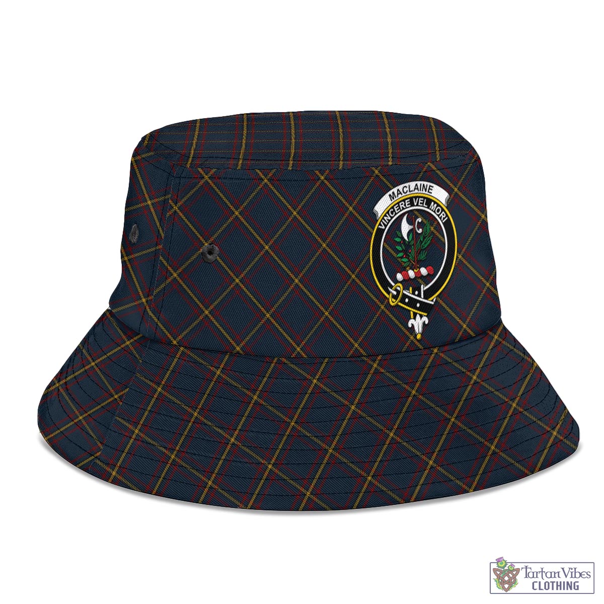 Tartan Vibes Clothing MacLaine of Lochbuie Hunting Tartan Bucket Hat with Family Crest