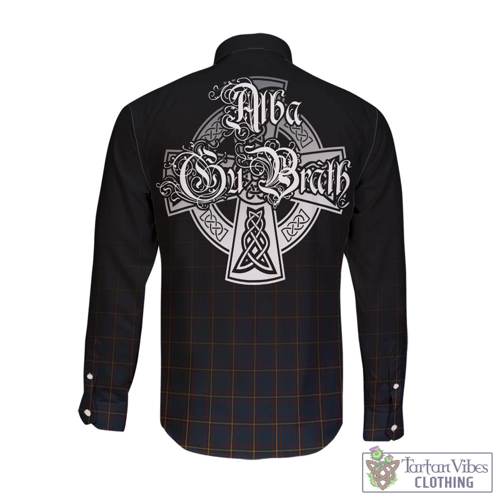 Tartan Vibes Clothing MacLaine of Lochbuie Hunting Tartan Long Sleeve Button Up Featuring Alba Gu Brath Family Crest Celtic Inspired