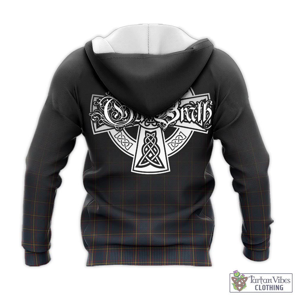 Tartan Vibes Clothing MacLaine of Lochbuie Hunting Tartan Knitted Hoodie Featuring Alba Gu Brath Family Crest Celtic Inspired