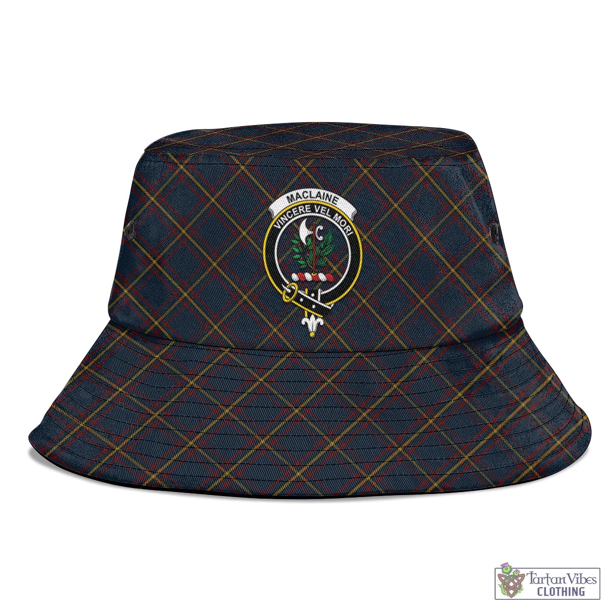 Tartan Vibes Clothing MacLaine of Lochbuie Hunting Tartan Bucket Hat with Family Crest