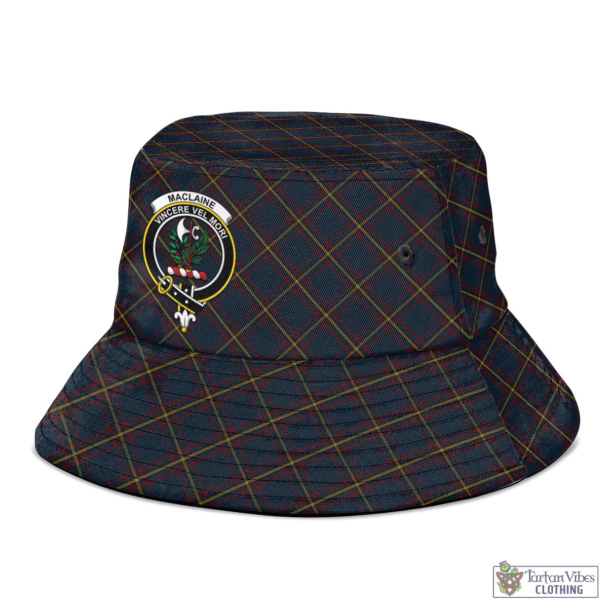 Tartan Vibes Clothing MacLaine of Lochbuie Hunting Tartan Bucket Hat with Family Crest