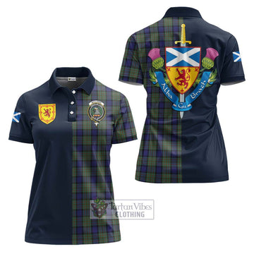 MacLaren (McLaren) Tartan Women's Polo Shirt Alba with Scottish Lion Royal Arm Half Style