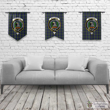 MacLaren (McLaren) Tartan Gonfalon, Tartan Banner with Family Crest