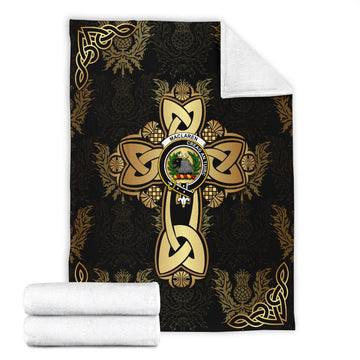 MacLaren (McLaren) Clan Blanket Gold Thistle Celtic Style