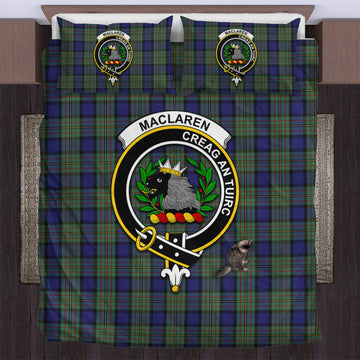 MacLaren (McLaren) Tartan Bedding Set with Family Crest