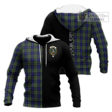 MacLaren (McLaren) Tartan Knitted Hoodie with Family Crest and Half Of Me Style